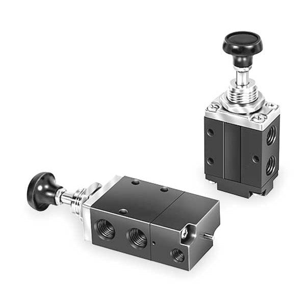 Manual Air Control Valve, 3-Way, 1/4In NPT