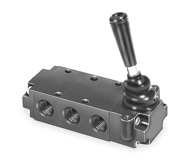 Manual Air Control Valve, 4-Way, 1/4In NPT