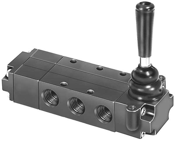 Manual Air Control Valve, 4-Way, 1/4In NPT