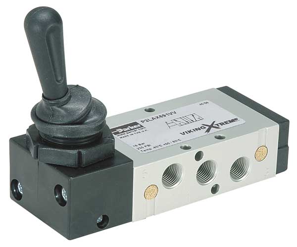 Manual Air Control Valve, 4-Way, 1/8In NPT