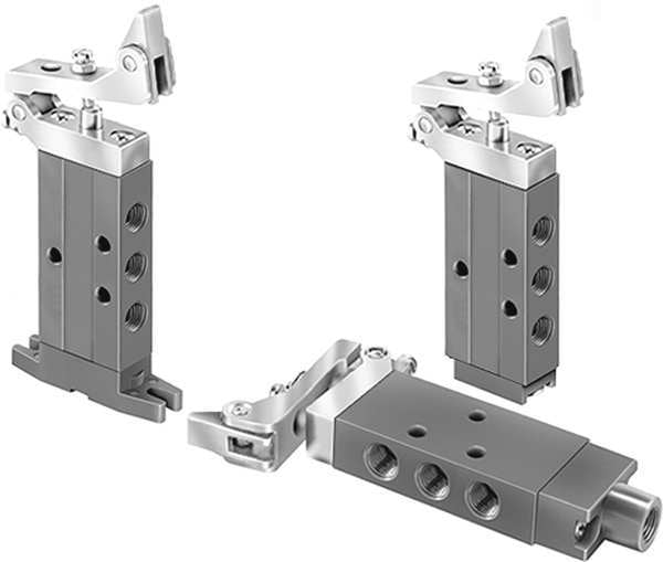 Manual Air Control Valve, 4-Way, 1/8In NPT