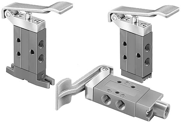 Manual Air Control Valve, 3-Way, 1/8In NPT