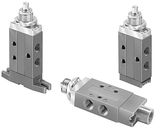 Manual Air Control Valve, 4-Way, 1/8In NPT