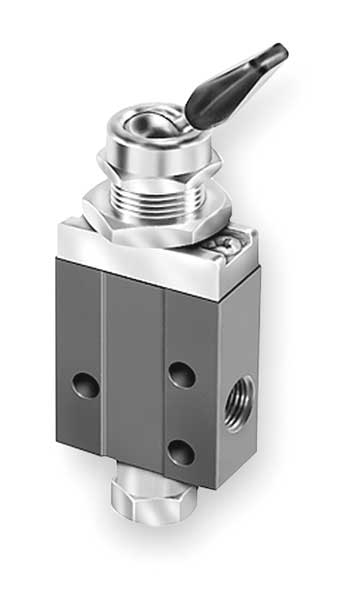 Manual Air Control Valve, 3-Way, 1/8In NPT