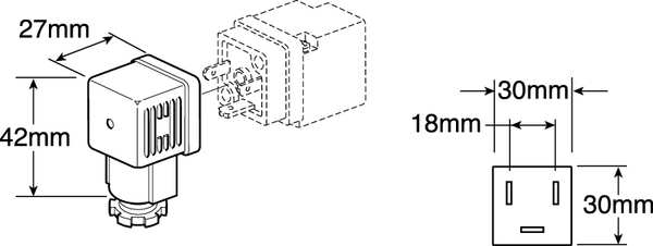 Connector, DIN 436050A, Plug Lead, Standards: IP65