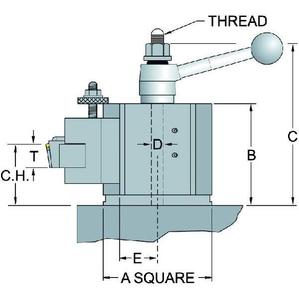 Tool Post, QUADRA, QITP60N, 25 In+ Swing