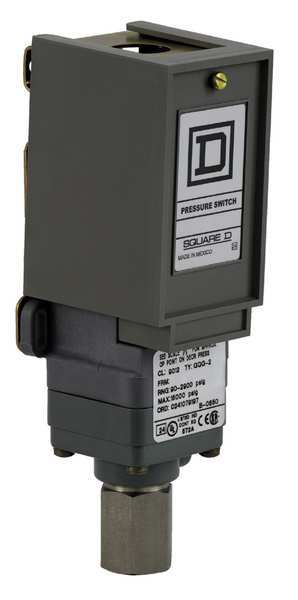 Pressure Switch, (1) Port, 1/4-18 in FNPT, SPDT, 20 to 675 psi, Standard Action