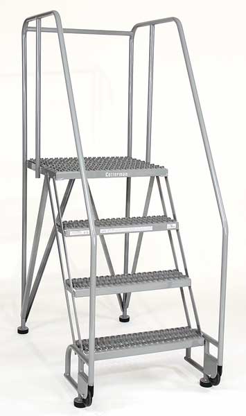 70 in H Steel Tilt and Roll Ladder, 4 Steps