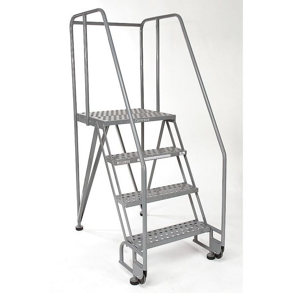 70 in H Steel Tilt and Roll Ladder, 4 Steps