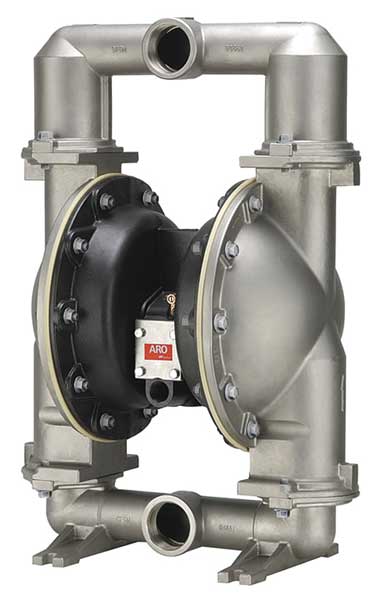 Double Diaphragm Pump, Stainless steel, Air Operated, PTFE, 172 GPM