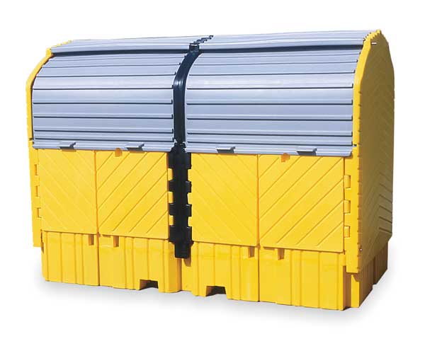 Covered Twin IBC Containment Unit, 535 gal Spill Capacity, Polyethylene