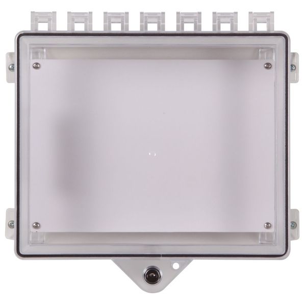 Surface Mount Clear Poly Enclosure w/Lock, 10-7/8
