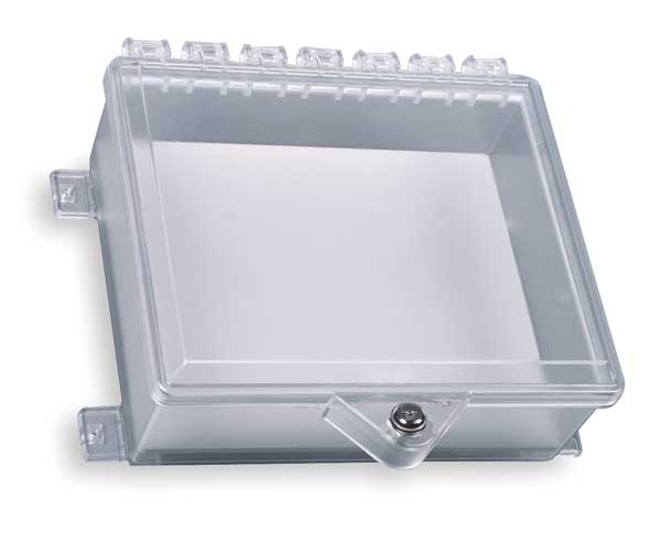 Surface Mount Clear Poly Enclosure w/Lock, 10-7/8