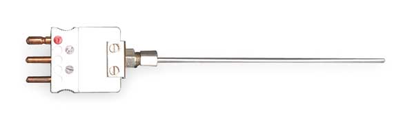 RTD Probe, 100 Ohm, Length 24 In, 500 F