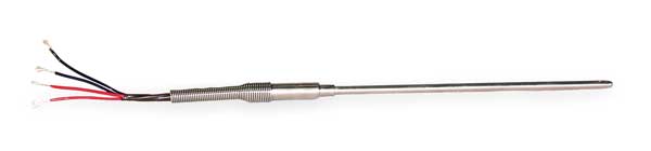 RTD Probe, 100 Ohm, Length 18 In, 1112 F