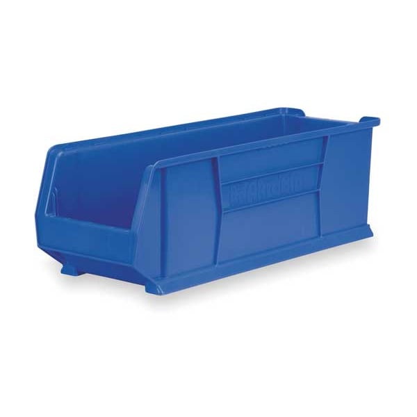 Super Size Bin, Blue, Plastic, 29 7/8 in L x 11 in W x 10 in H, 150 lb Load Capacity