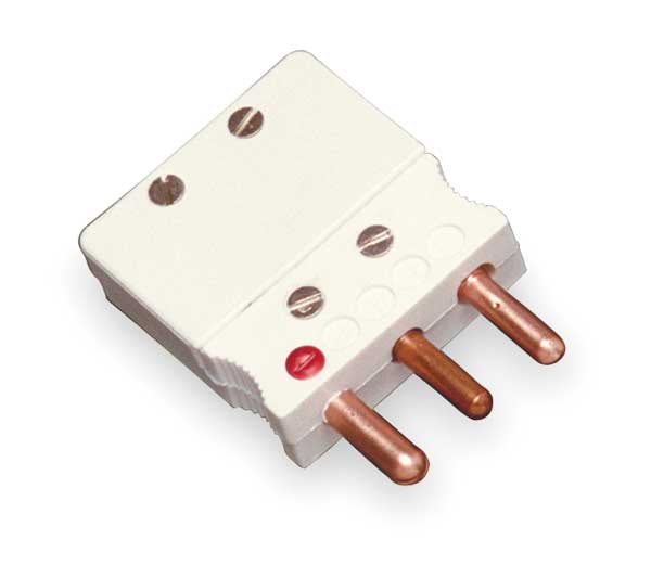 Thermocouple Plug, Cu, White, 3 Pin QD