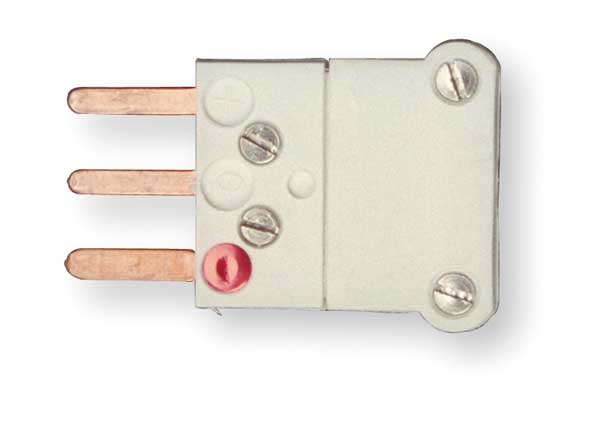 Thermocouple Plug, Cu, White, Mini 3Pin QD