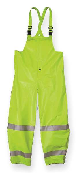 Arc Flash Rain Bib Overall, Lime Yellow, 3XL