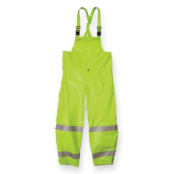 Arc Flash Rain Bib Overall, Lime Yellow, 4XL