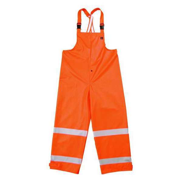 Arc Flash Rain Bib Overall, Orange, Polyurethane/Excel, S