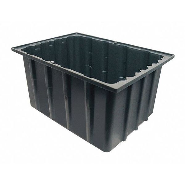 Property Storage Container, Gray, Polypropylene, 23 in L, 17 1/4 in W, 11 1/2 in H