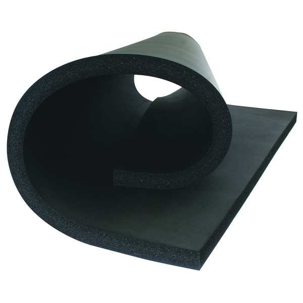 Insulation Sheet, Polyolefin, 36 in x 48 in, 1 in Wall, Black