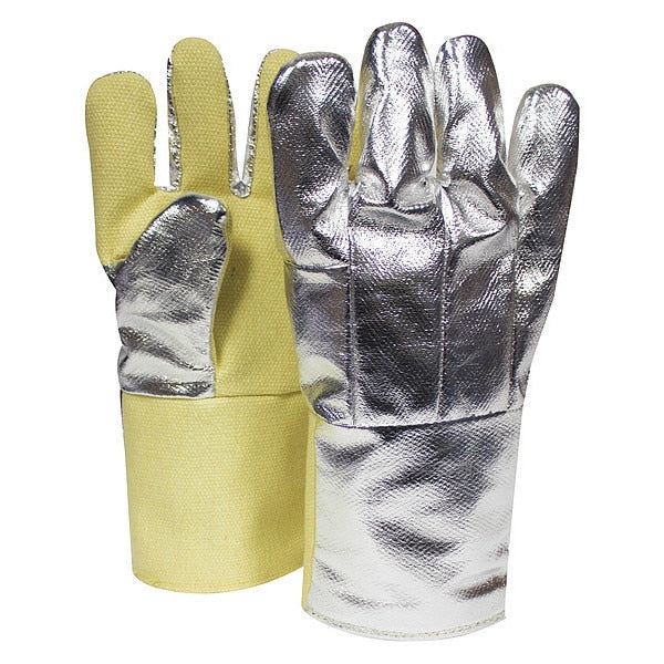 Heat Resistant Gloves, Silver/Yellow, Thermobest