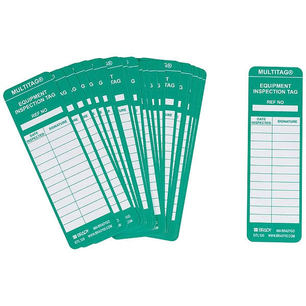 Multitag(r) Insr, 6-1/2 x 2 In, Grn, PK100