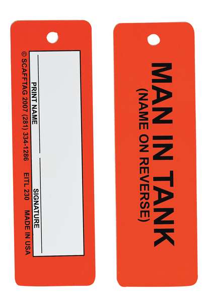 Man In Tank Tag, 2 x 6-1/2 In, Yel, PK100