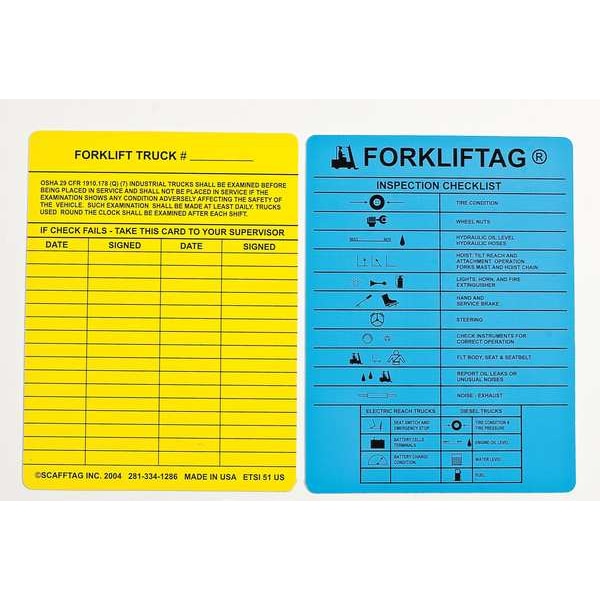 Forklift(TM) Tag Kit 11 1/2 in H, English