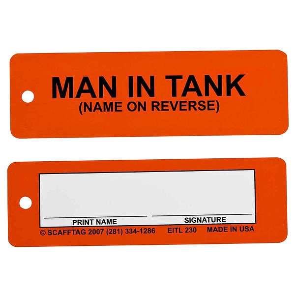 Man In Tank Tag, 2 x 6-1/2 In, Yel, PK100