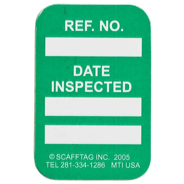 Microtag(r) Inspected Insr, Wht/Grn, PK100