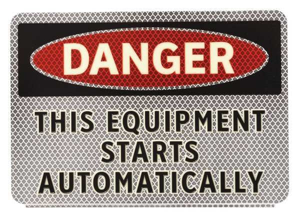 Danger Sign, 7 in Height, 10 in Width, Polyester, Rectangle, English