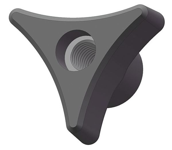 Three Prong Knob, 1/4-20 Thread Size, 1