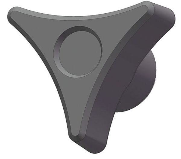 Three Prong Knob, 1/4-20 Thread Size, 1