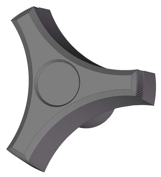 Three Prong Knob, 5/16-18 Thread Size, 1.125