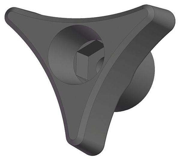 Snap Lock Three Prong Knob, 1/4