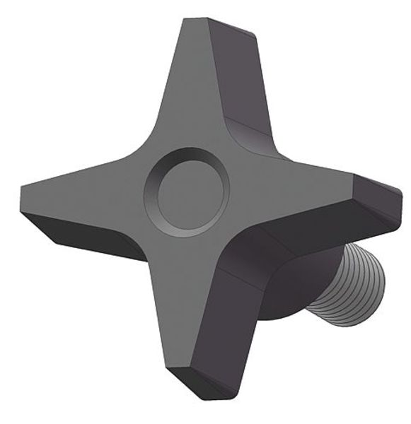 Four Prong Knob with Screw, 5/16-18 Thread Size, 1