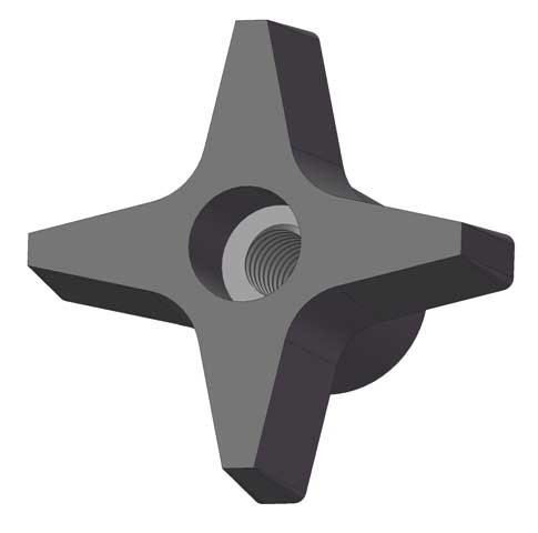 Four Prong Knob, 5/16-18 Thread Size, 1