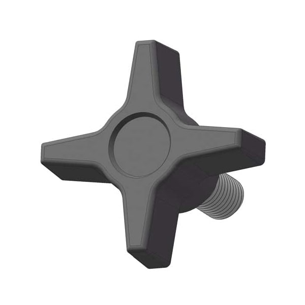 Four Prong Knob with Screw, 1/4-20 Thread Size, 1.125