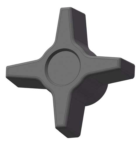 Four Prong Knob, 5/16-18 Thread Size, 1.125