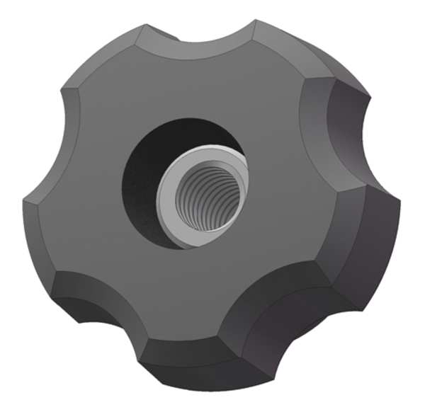 Fluted Knob, 5/16-18 Thread Size, 0.875