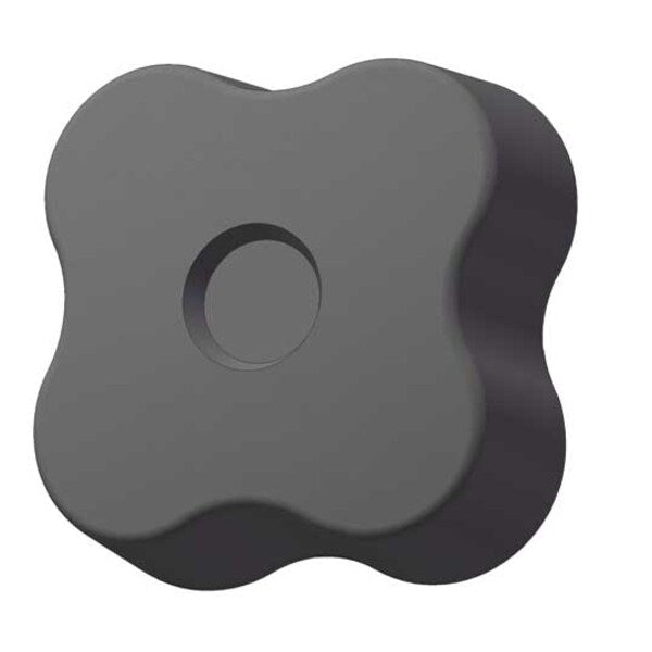 Soft Touch Four Lobe Knob, 3/8-16 Thread Size, 1
