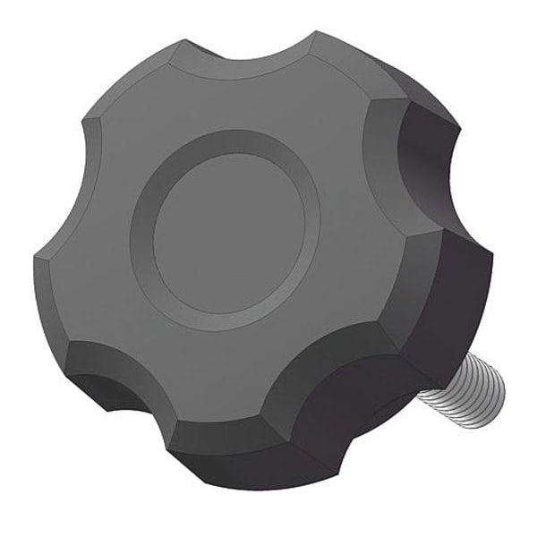 Fluted Knob with Screw, 5/16-18 Thread Size, 0.75