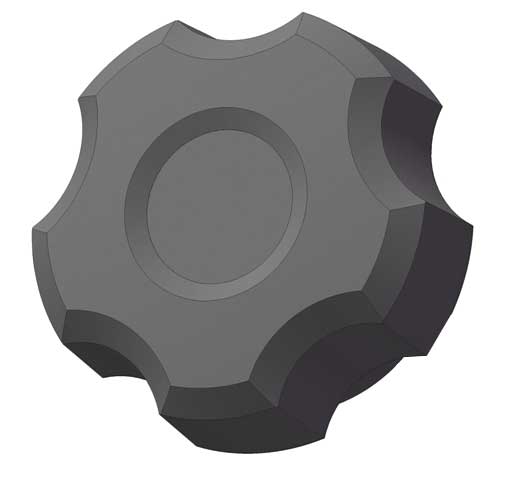 Fluted Knob, 1/4-20 Thread Size, 0.875