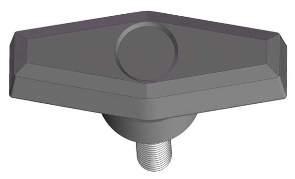 T Knob with Screw, 5/16-18 Thread Size, 1.00