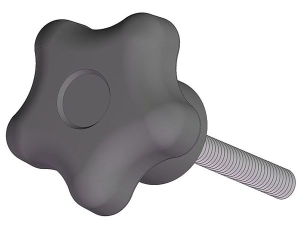 Star Knob with Screw, 1/4-20 Thread Size, 1.50