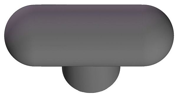 Rounded T Knob, 3/8-16 Thread Size, 1.375