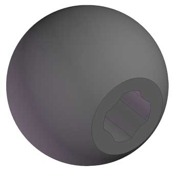 Rounded T Knob, 5/16-18 Thread Size, 1.375